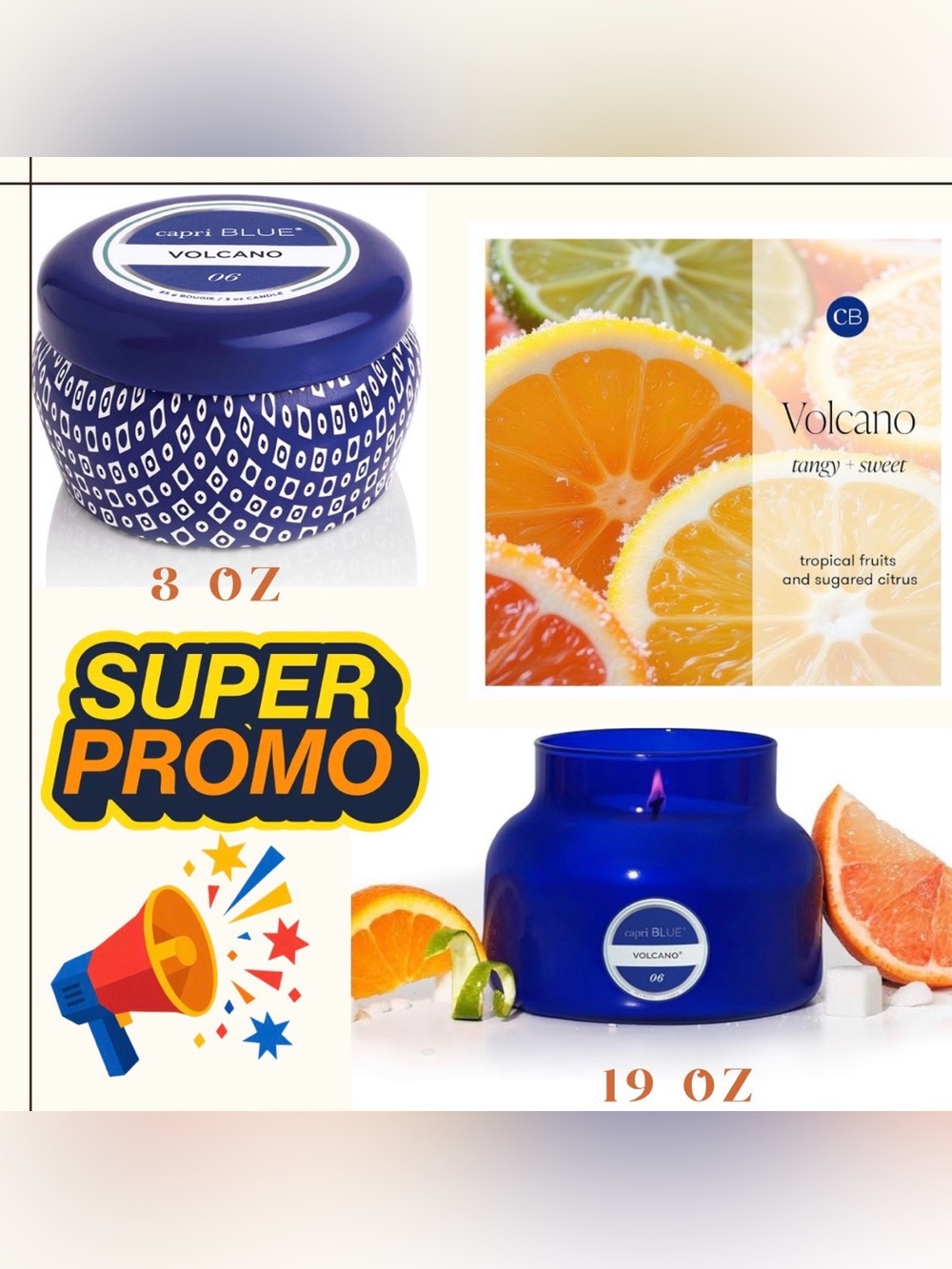 Super Promotion of Capri Blue Volcano Scented Candle (19 oz) and Candle (3 oz)